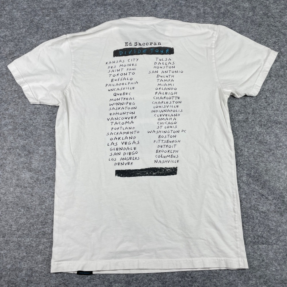 Ed Sheeran T Shirt Mens M White Divide Tour 2017 North America Concert Merch - Picture 2 of 15